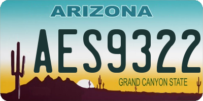 AZ license plate AES9322