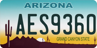 AZ license plate AES9360