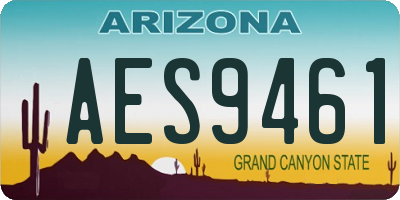 AZ license plate AES9461