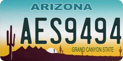 AZ license plate AES9494
