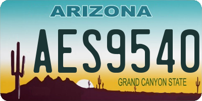 AZ license plate AES9540