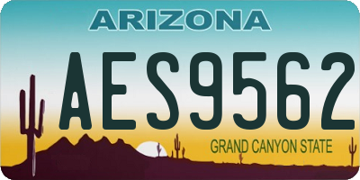 AZ license plate AES9562