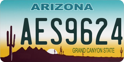 AZ license plate AES9624