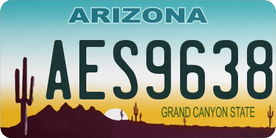 AZ license plate AES9638