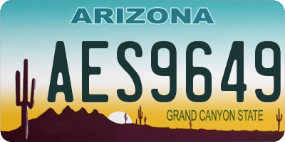 AZ license plate AES9649