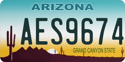 AZ license plate AES9674