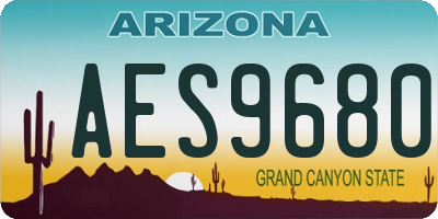 AZ license plate AES9680