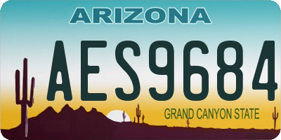 AZ license plate AES9684