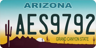 AZ license plate AES9792
