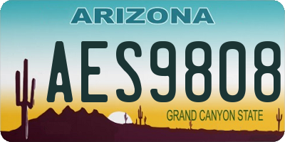 AZ license plate AES9808