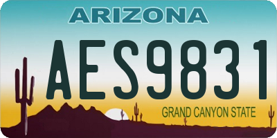AZ license plate AES9831