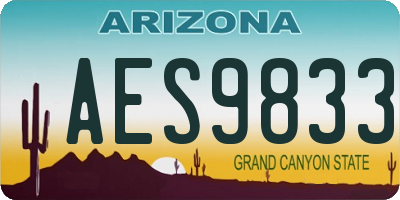 AZ license plate AES9833