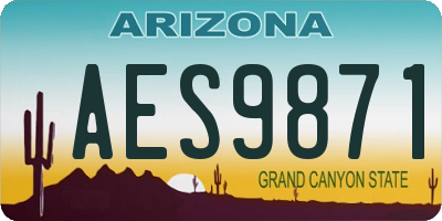 AZ license plate AES9871
