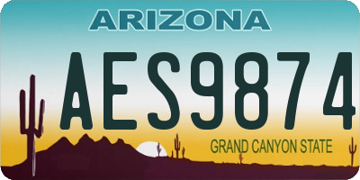 AZ license plate AES9874