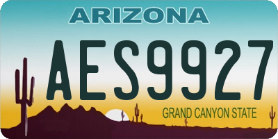 AZ license plate AES9927