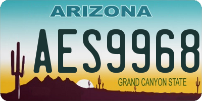 AZ license plate AES9968