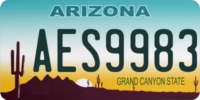 AZ license plate AES9983