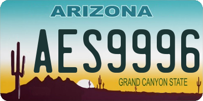 AZ license plate AES9996