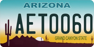AZ license plate AET0060
