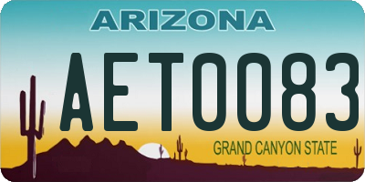 AZ license plate AET0083
