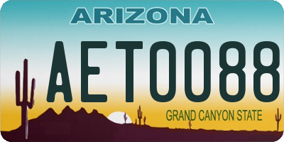 AZ license plate AET0088