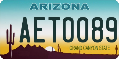 AZ license plate AET0089