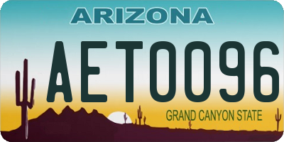 AZ license plate AET0096