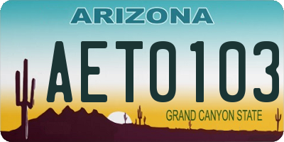 AZ license plate AET0103