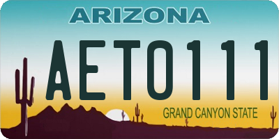 AZ license plate AET0111