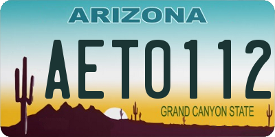 AZ license plate AET0112