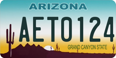 AZ license plate AET0124
