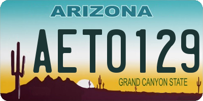 AZ license plate AET0129