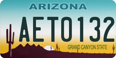 AZ license plate AET0132