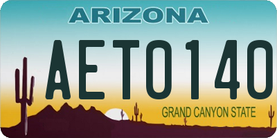 AZ license plate AET0140