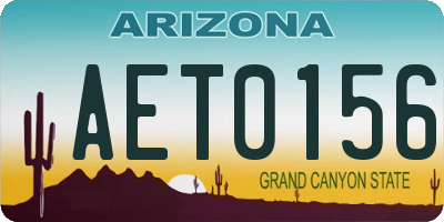 AZ license plate AET0156