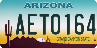 AZ license plate AET0164