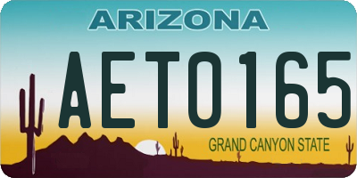 AZ license plate AET0165