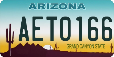 AZ license plate AET0166