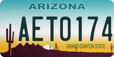 AZ license plate AET0174