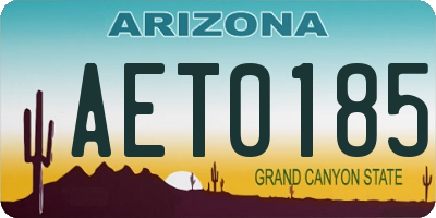 AZ license plate AET0185