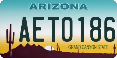AZ license plate AET0186