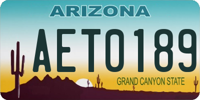 AZ license plate AET0189