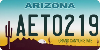 AZ license plate AET0219