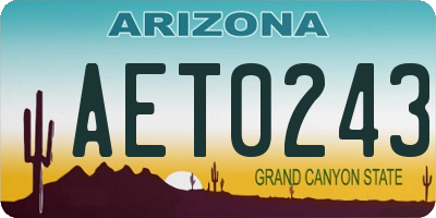 AZ license plate AET0243