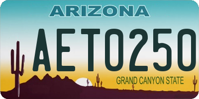 AZ license plate AET0250