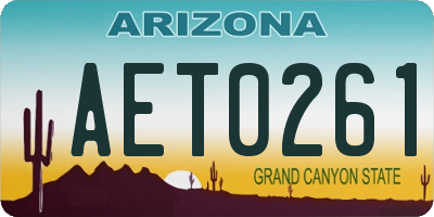 AZ license plate AET0261