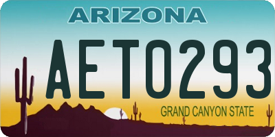 AZ license plate AET0293