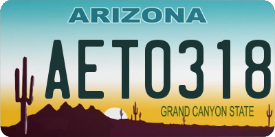 AZ license plate AET0318