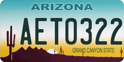 AZ license plate AET0322
