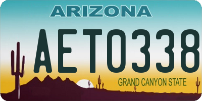 AZ license plate AET0338